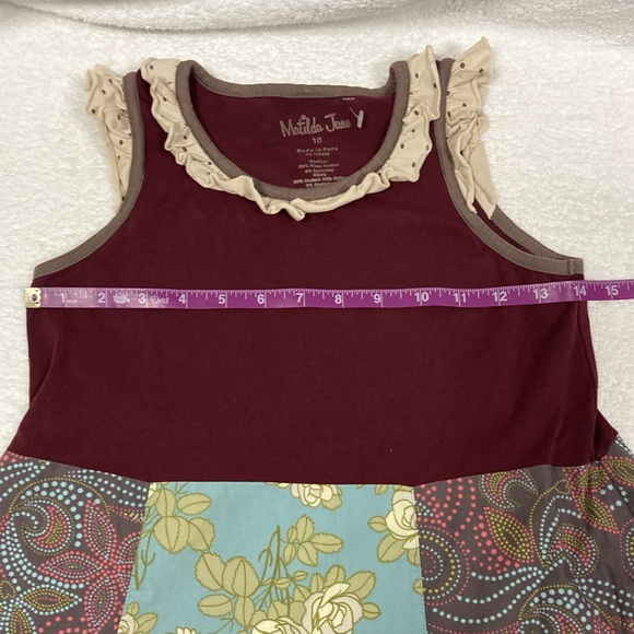 Matilda Jane Gypsy Blue Maya Dress Maroon Tank Dress size 10 - Picture 2 of 7
